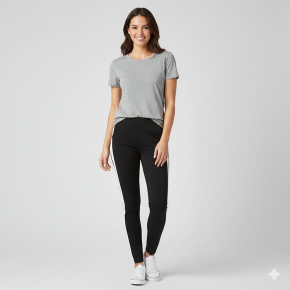 Aritzia Babaton Neil Tuxedo Leggings Stripes Pants High Waist Ponte Skinny Leg - Picture 1 of 13